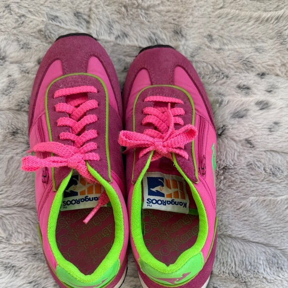 80’s retro kangaROOS Women's Vibrant Pink and Lime Sneakers size 6 - Picture 5 of 7